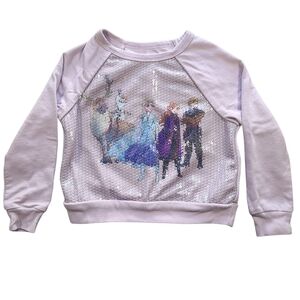 Disney Frozen Girls Sequin Sweatshirt XXS 4/5 Elsa Anna Olaf